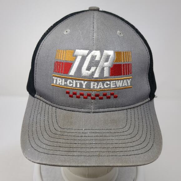 Tri-City Raceway Snapback Trucker Hat Gray One Size Adjustable Port Authority - Picture 2 of 10